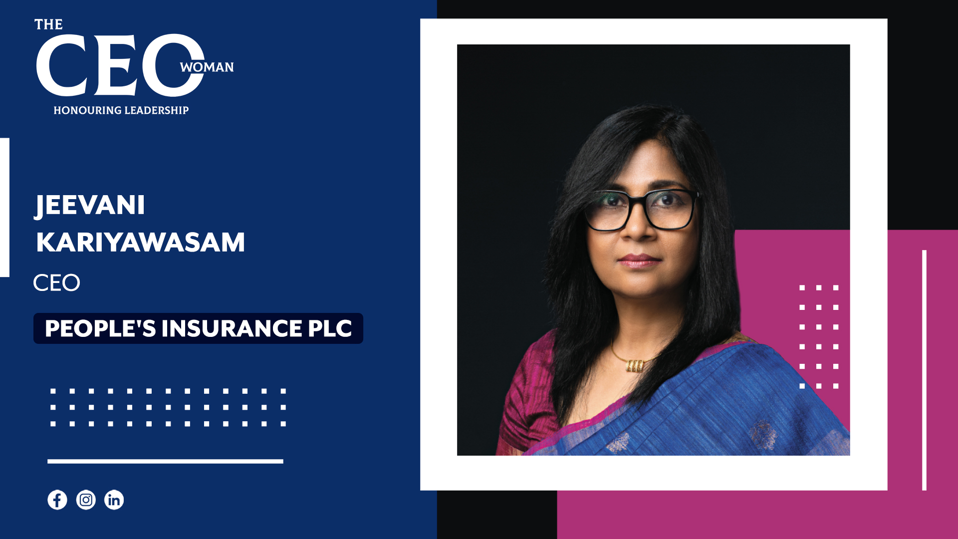 Jeevani Kariyawasam’s Journey to Becoming CEO of People’s Insurance PLC and Championing Gender Equality