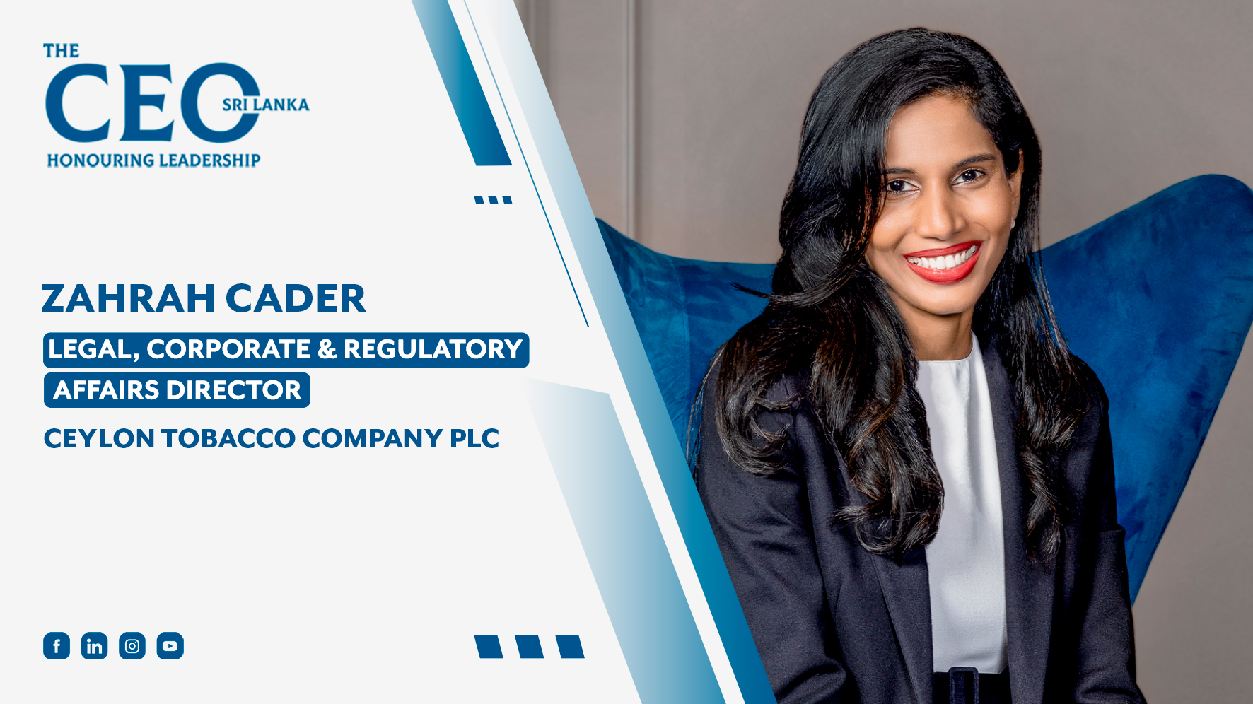 Zahrah Cader – Legal, Corporate and Regulatory Affairs Director at Ceylon Tobacco Company (CTC)